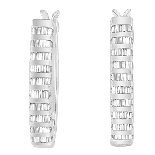 14K White Gold 1 5/8 cttw Baguette Cut Diamond Earrings (H-I, SI1-SI2)
