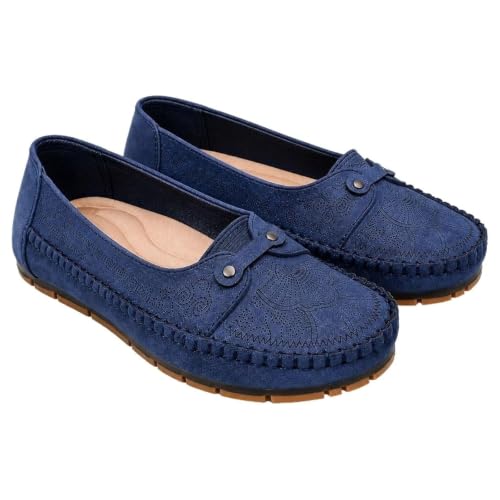 Zapatos de cuero para mujer de diseño elegante y plantilla ortopédica ergonómica