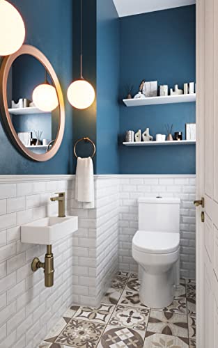 Deervalley Dv-1V081R Liberty Wall Mount Sink, Rectangle Mini Vessel Sink,Small Bathroom Cloakroom White Porcelain Ceramic Wash Basin (Right Hand) #TOP3