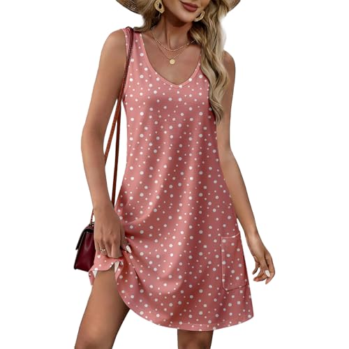 2026 Summer Polka Dots Dresses for Women Dots Sleeveless V