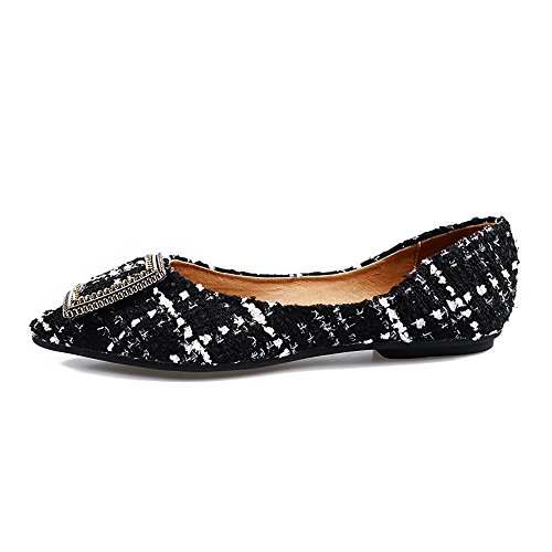 Meeshine Womens Classic Pointy Toe Ballet Flats Slip On Plaid Dress Flat Shoes3