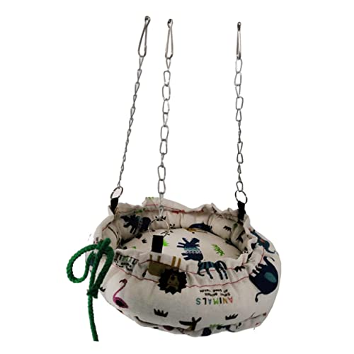 ハムスター オウム 用ハンモック ネスト 装飾 ハンギングベッド 柔らかい素材 快適睡眠 高い場所 用 装飾的ペットベッド 小鳥 ?用 (M)