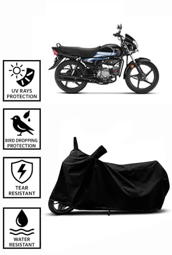 Image of Heavy Duty Waterproof Scooty & Bike Cover for Hero Hf 100 - UV Resistant, Dustproof & Rain Protection, All-Weather Outdoor Cover for Bikes & Scooty with Buckle Straps