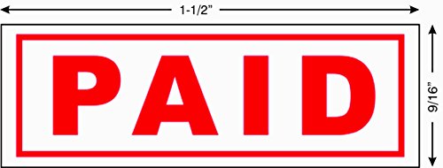 Imprint 360 AS-IMP1027 - Paid, Heavy Duty Commerical Quality Self-Inking Rubber Stamp, Red Ink, 9/16" x 1-1/2" Impression Size, Laser Engraved for Clean, Precise Imprints image 5
