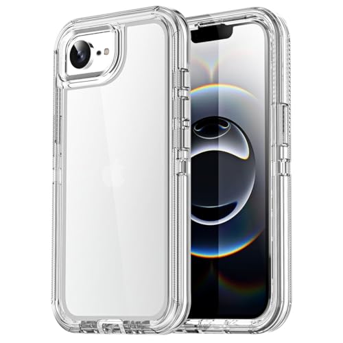 AICase for iPhone 16E Clear Case(6.1"),Heavy Duty Drop Protection Full Body Rugged Shockproof/Dust Proof 3-Layer Military Protective Tough Durable Cover for iPhone 16E 6.1"