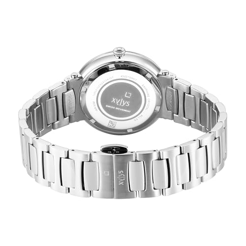 Image of Xylys Duet Swiss Analog Silver Stainless Steel Strap Blue Dial Watch for Women