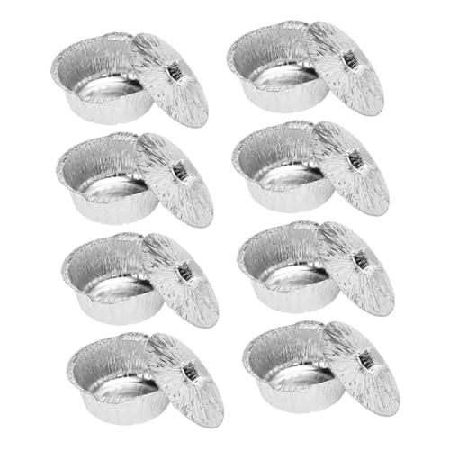 JOINPAYA 8pcs Disposable Aluminum Foil Pots with Cover Versatile Cooking Containers for Camping Baking Grilling and Air Frying Portable Tinfoil Cookware for Outdoor Adventures