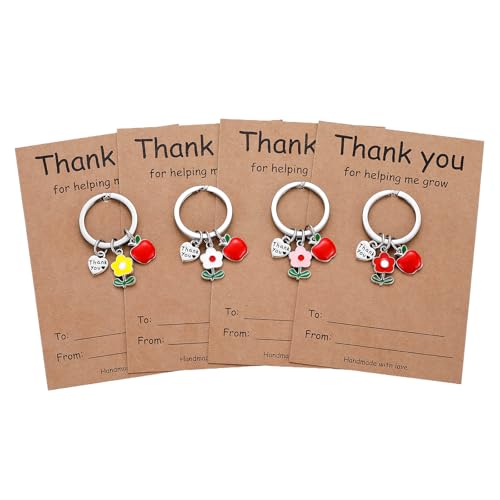 iWenSheng Teacher Appreciation Gifts for Women - Thank You Teachers Keychain Valentines Day Christmas Gift 4Pcs Teachers Keyring