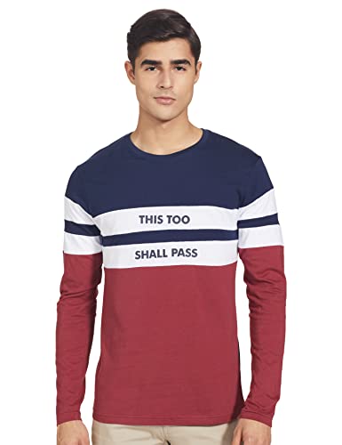 Image of Max Men Typographic Print Regular Fit Crew Neck T-Shirt