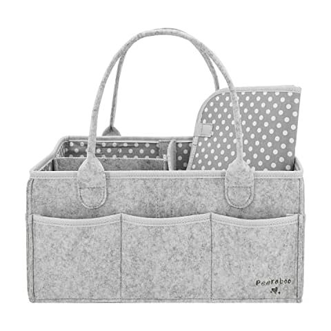 PEEKABOO Baby Nappy Caddy & Changing Mat Cover