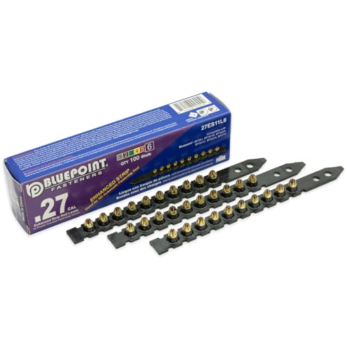 BLUEPOINT .27 Cal Purple/Black Powder Load Enhanced Strip (Level 6), for Heavy-Duty Powder-actuated Fastening Tools. Contains 100 Units, Perfect for Professional Fastening Needs. Item# 27ES11L6.