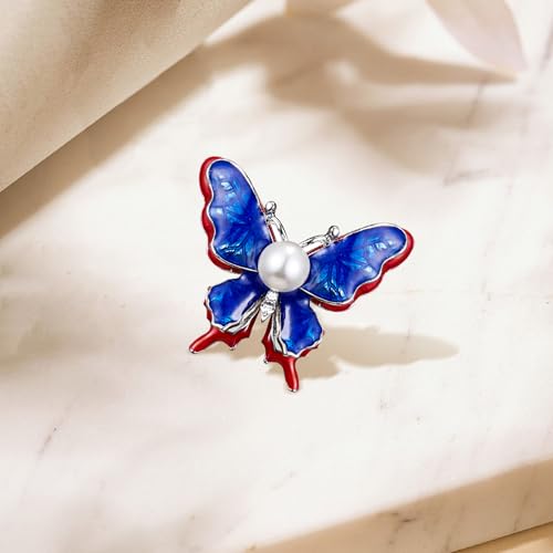 Image of Rhinestone Brooch Pins for Women, Vintage Crystal Enamel Brooches, American Flag Pin Patriotic Lapel Pins Gift for Suit Clothes Bag Accessories