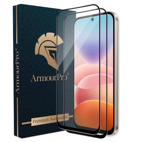 Image of ArmourPro Tempered Glass for Redmi 17-9H Anti Scratch Screen Protector, Edge to Edge Coverage, HD Clarity, Smooth Touch, Case Friendly | Black, Pack of 2