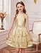 Girls Sequin Dress Size 8-10 Gold Halter Fancy Layer Prom Pageant Birthday Party Christmas Sparkle Fashion Dress