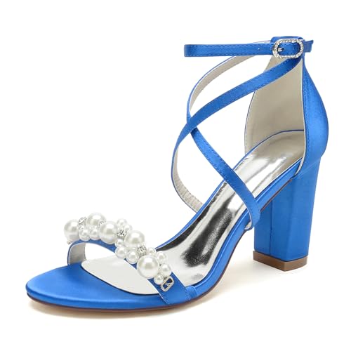 Sandales de Mariage FGRID Anti-Mal de Pieds - Escarpins Talon Épais et Bride Croisée 39