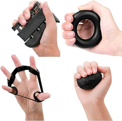 Hand Grip Kit com 5 Peças Fortalecedor de Mão Exercitador Dedos e Punhos Exercício Fisioterapia Dedo