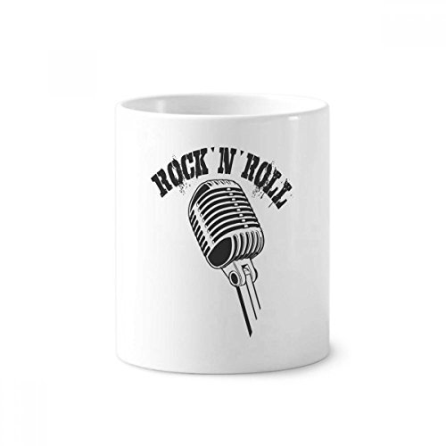 Mug en céramique blanche avec motif microphone de 350ml et 9.6cm de hauteur