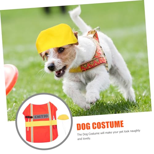 Disfraz para Perro con Apariencia de Ingeniero Naranja Talla L miniatura 5