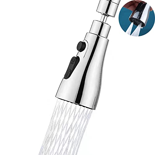 Wisada Universal Wasserhahn Strahlregler,720°Drehbar Wasserhahn Luftsprudler,Hochdruck-Dual-Aquablade Wasserhahn Küche mit 3 Sprühmodus,Ausziehbar Edelstahl Wasserhähne Aufsatz für Bad(22 mm Gewinde) Cover