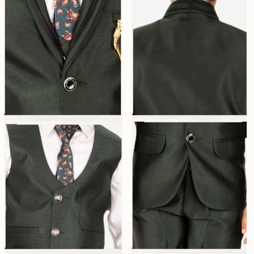 Image of Pro-Ethic Style Developer Boy's 5 Piece Suit Set | Coat, Pant, Tie & Shirt | Cotton Checked Pattern