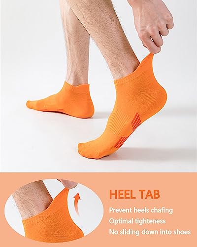 Mens Ankle Athletic Socks Low Cut Breathable Running Socks Cushioned Arch Sport Cotton Casual Socks 6-12 (5 Pairs)2
