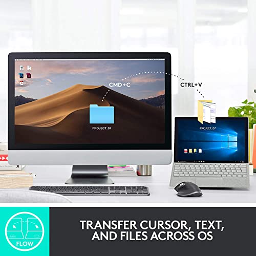 Image of (Refurbished) Logitech MX Master 3 Advanced Wireless Mouse - Ultrafast Scrolling, 4000 DPI, Use on Any Surface, Ergonomic & Customisable, USB-C Quick Charging, Bluetooth, PC /Mac /iPad /Linux Compatible-Mid Grey