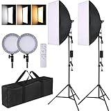 【Professionelles Softbox Fotostudio Set】 Nehmen Sie einen hochwertigen Aluminiumfolienreflektor mit Steinmuster und eine weiche reflektierende Stoffabdeckung an, die einen weichen Lichtstrahl abgeben, Bewölkung beseitigen, das Licht gleichmäßig verteilen und streuen können, um den perfekten Aufnahmeeffekt zu erzielen. Es eignet sich für Studiofotografie, Videoaufnahmen, YouTube Live-Übertragungen, Porträt/Produkt/Haustierfotografie, Tiktok-Aufnahmen, Hochzeitskunst usw.