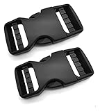 Buckle Fit 1' Strap, Quick Side Release Buckles for 1 inch/25mm Webbing Straps, Plastic Buckles Dual Adjustable No Sewing Heavy Duty Clips for Boat Cover Luggage Strap Pet Collar Backpack Replacement