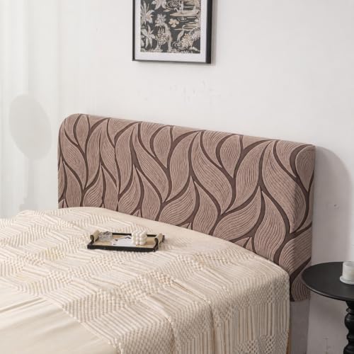 Image of HOMETHREADS Stretchable Velvet Headboard Cover | Soft, Dust-Proof & Wrinkle-Resistant Bed Back Protector | Fits Leather, Wooden & Fabric Bedsides | for 6ft to 6.5ft Beds (Coffee Brown, 178x65Cm)