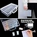 SGHUO 64 Grid Diamond Painting Storage Containers Diamond Art Accessories Tool Box Craft Storage with Adjustable Dividers for Beads, Art DIY, Crafts, Jewelry, Plastic Organizer with Label Stickers