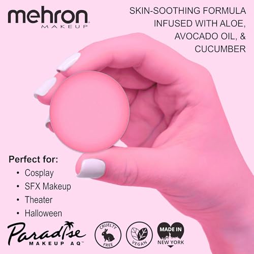 Image of Mehron Makeup Paradise Makeup AQ Refill Size | Stage & Screen Performance, Face & Body Painting, Beauty, Cosplay, and Halloween | Water Activated Face Paint, Body Paint .25 oz (7 ml) - Pastel Pink
