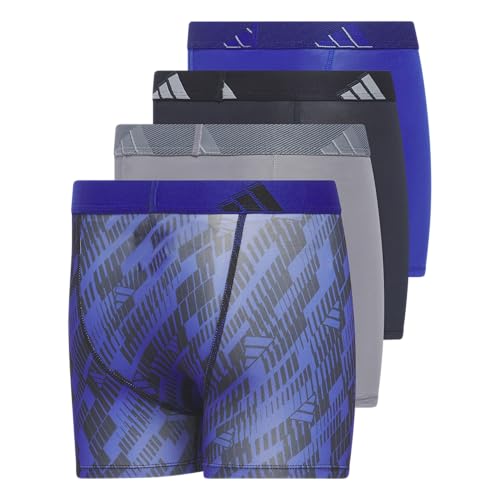 Image of adidas youth Performance Microfiber Boxer Briefs (4-pack Or 3-pack) Kids Graphic Underwear