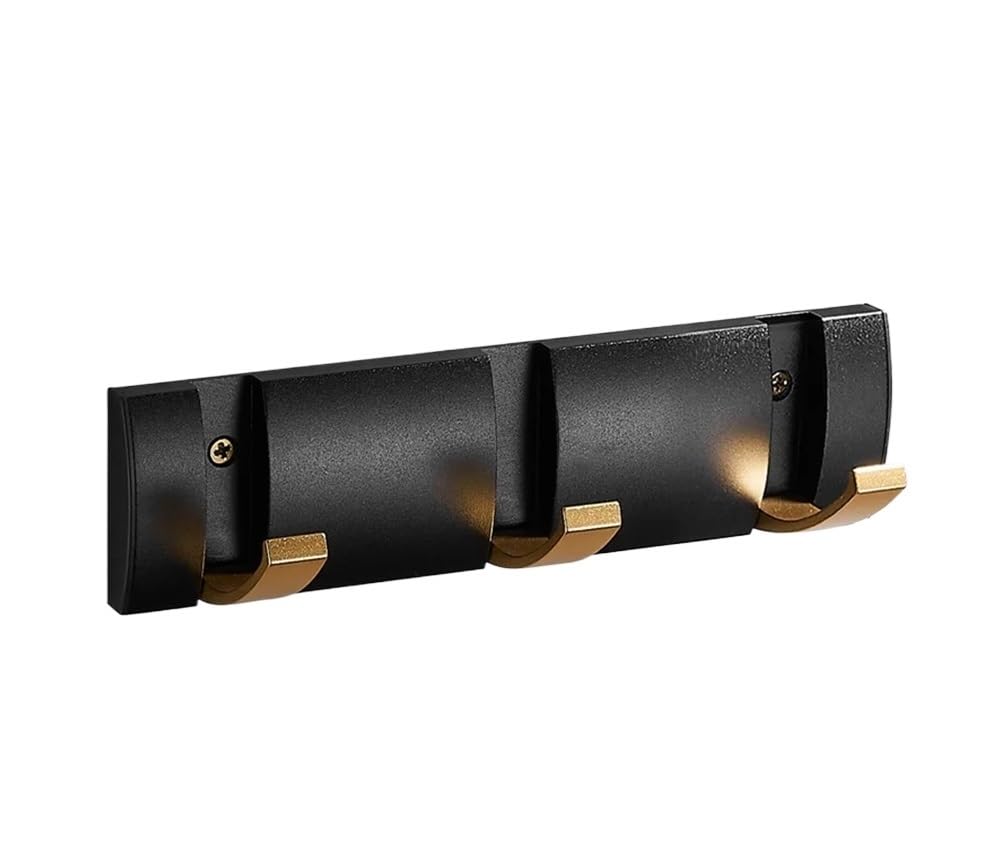 Hgniang 3 Hooks Style 3 Robe Hook Folding Clothes Black Gold Rack Hanger Towel Aluminum Kitchen Door Wall Mounted