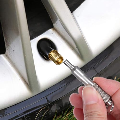 Image of Tyqour 2pcs Valve Core Removal Tool Stainless Steel Tire Valve Stem Tool Portable Tire Valve Tool Valve Core Remover Tire Valve Core Tool for Automotive Cars Trucks Bicycles Tire Repairing