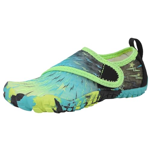 Genérico para niña, punta recortada, zapatos de piscina de playa, con suelas suaves, cómodas, para niños, zapatos de natación de fitness de doble uso al aire libre, niña roja primavera, verde, 35.5 EU