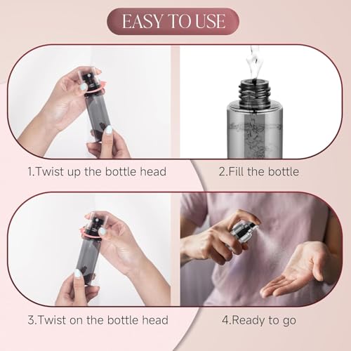 Image of 100ml Fine Mist Spray Bottle for Hair, Skin Care & Cleaning | Refillable Black Plastic Mini Spray Bottle | Leak-Proof Travel Spray for Salons, Plants, Face Mist & Home Use (Black 100ml - (2)