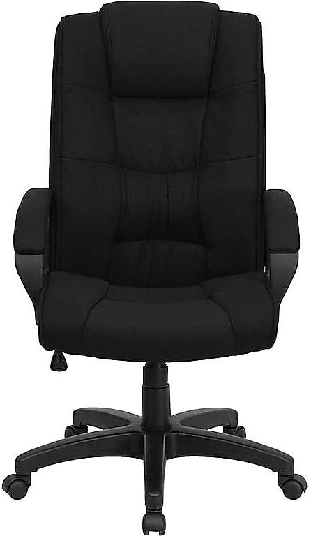 Flash Furniture Jessica High Back Black Fabric Executive Swivel Office Chair with Arms