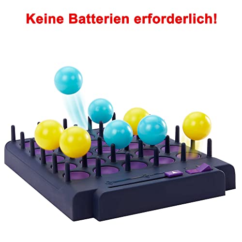 Mattel Games HKR53 - Bounce-Off POP-Out Partyspiel für Familien, Jugendliche, Erwachsene mit 16 Bällen, 20 Herausforderungskarten, Spielgitter mit Timer, Geschenk für Kinder ab 7 Jahren