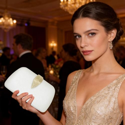 Image of Clutch Purse for Women, Evening Bag with Removable Chain Strap Elegant Handbag for Wedding /Prom /Cocktail /Party