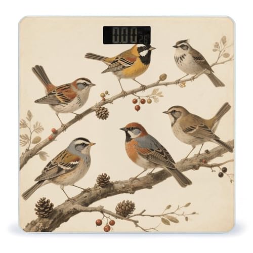 Báscula de baño digital Vintage Bird LCD 400 lb miniatura 1