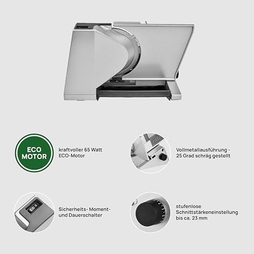 Foto von ritter Allesschneider contura 3 schwarz, elektrischer Allesschneider mit ECO-Motor, made in Germany