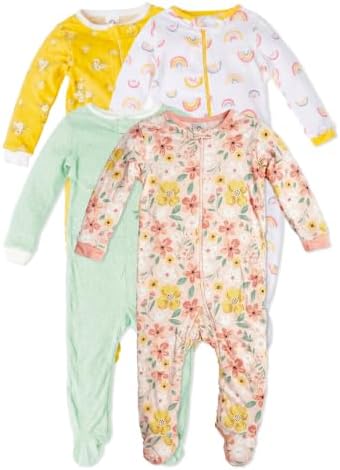 Gerber baby-girls 4 Pack Sleep 'N Play Footie Baby and Toddler Sleepers (pack of 4)