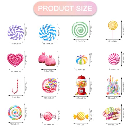 64Pcs Candyland Party Decorations