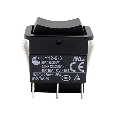 gshhd0 Industrial Rocker Switch,HY12-9-3 On Off Electric Arc Single Pole ABS Durable Small Safe Boat Push Button Cover
