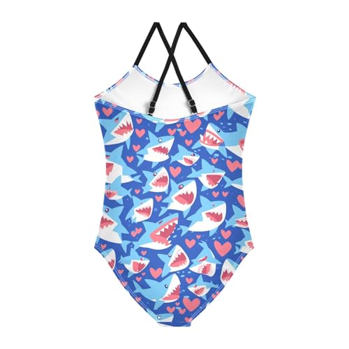 Sharks Camouflage Kids Girls 1 Piece Swim Suit Beach Swimming Suits Adjustable Strap Quick Dry2