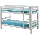 Couleur : Blanc Vipack Lit Superposé Pin Pino, Blanc, 90cm x 200cm x 140cm