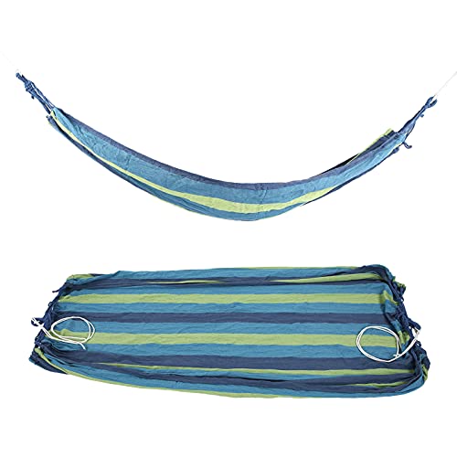 Domary Canvas Camping Hammock, for Outdoor Travel with Carry Bag, Supports 250kg, Compact Design for Garden or Hiking (Blue)
