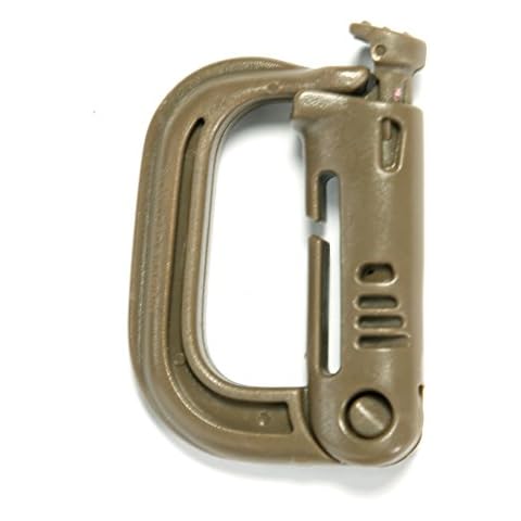 4 Pack Multipurpose D-Ring Grimloc Locking for Molle Webbing Coyote Brown Cover