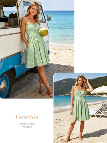 Image of YIOYOLA Womens Summer Mini Corset Casual Dresses Spaghetti Straps Lace Up Vacation Beach Sundress with Pockets 2026
