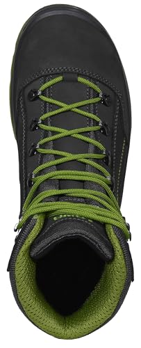 LOWA Sicherheitsschuhe Renegade Work GTX Green Mid S3S CI, Damen und Herren, Leder/Textil, Stahlkappe, leicht, sportlich 42, Schwarz-Grün